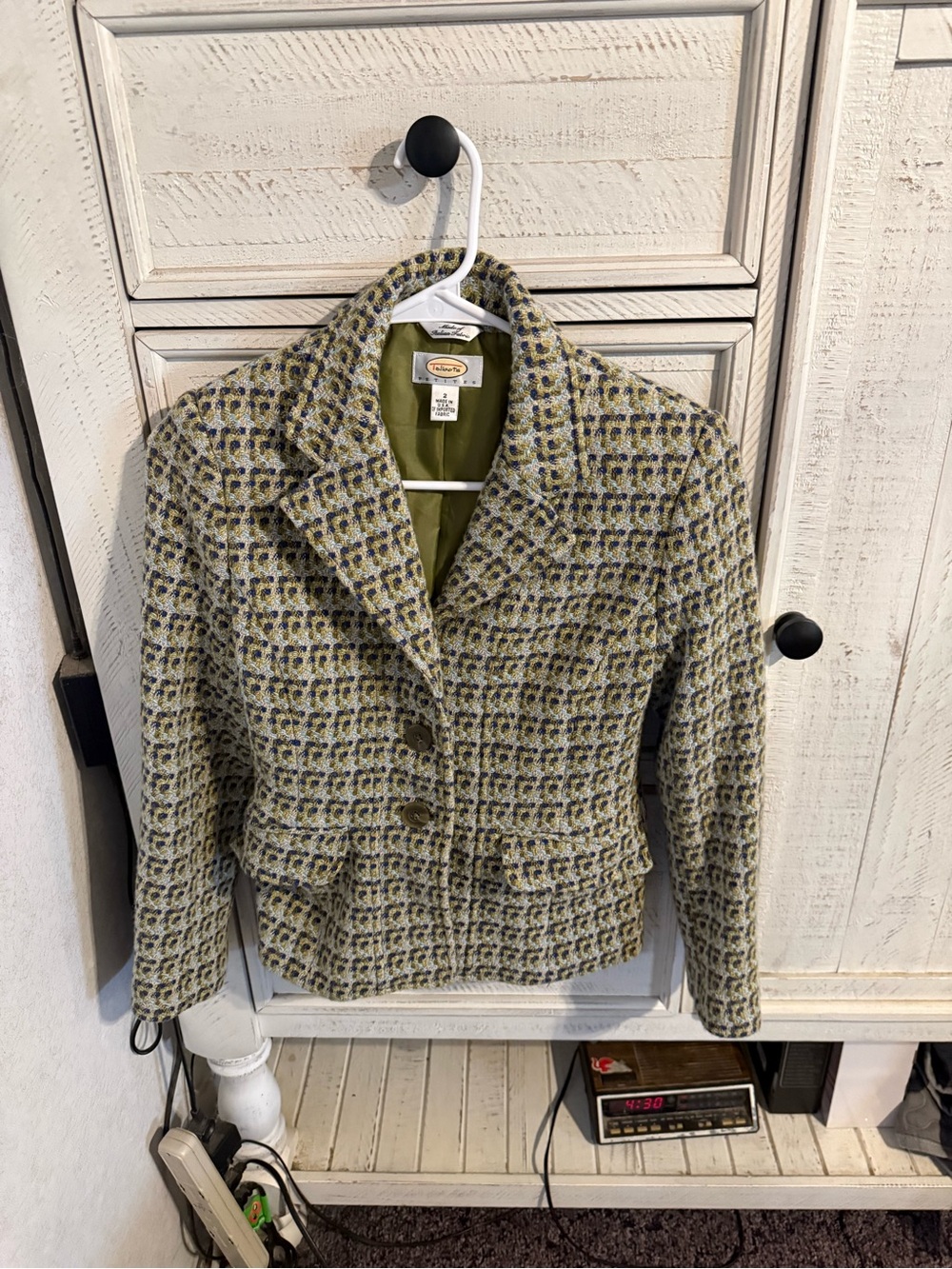 Talbots Green Tweed Women's Blazer Jacket